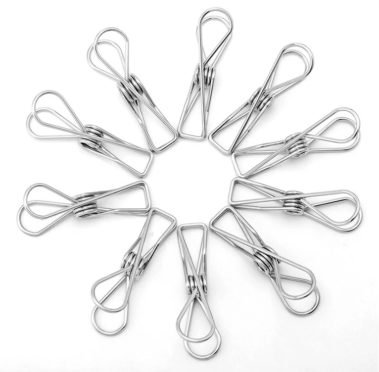 

Multipurpose Wind-proof Metal Photo Clips Stainless Steel Wire Clothes Hanging Pegs