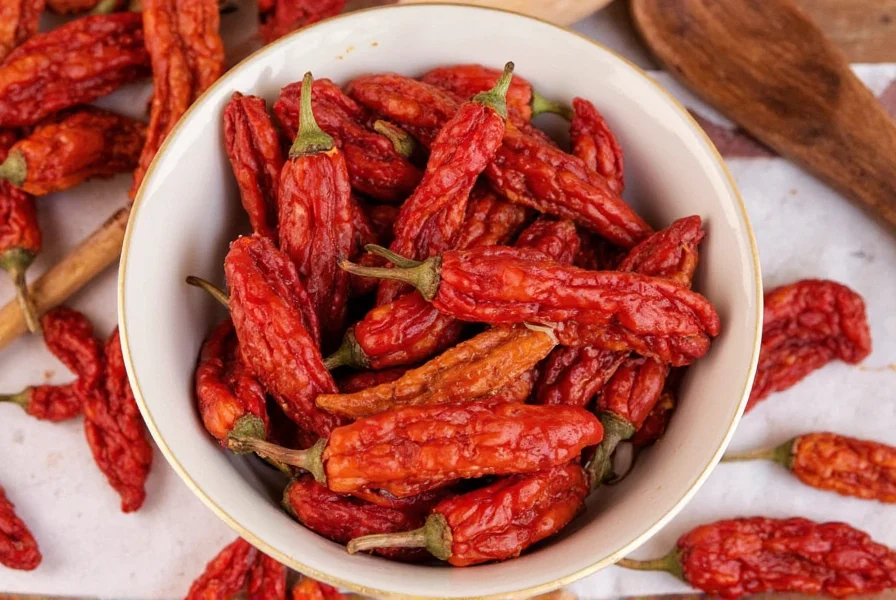 Soaking dried peppers in water