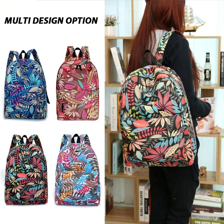 

Leisure digital print fashional campus teenager canvas backpack polyester kids schoolbag students backpack, Customized color