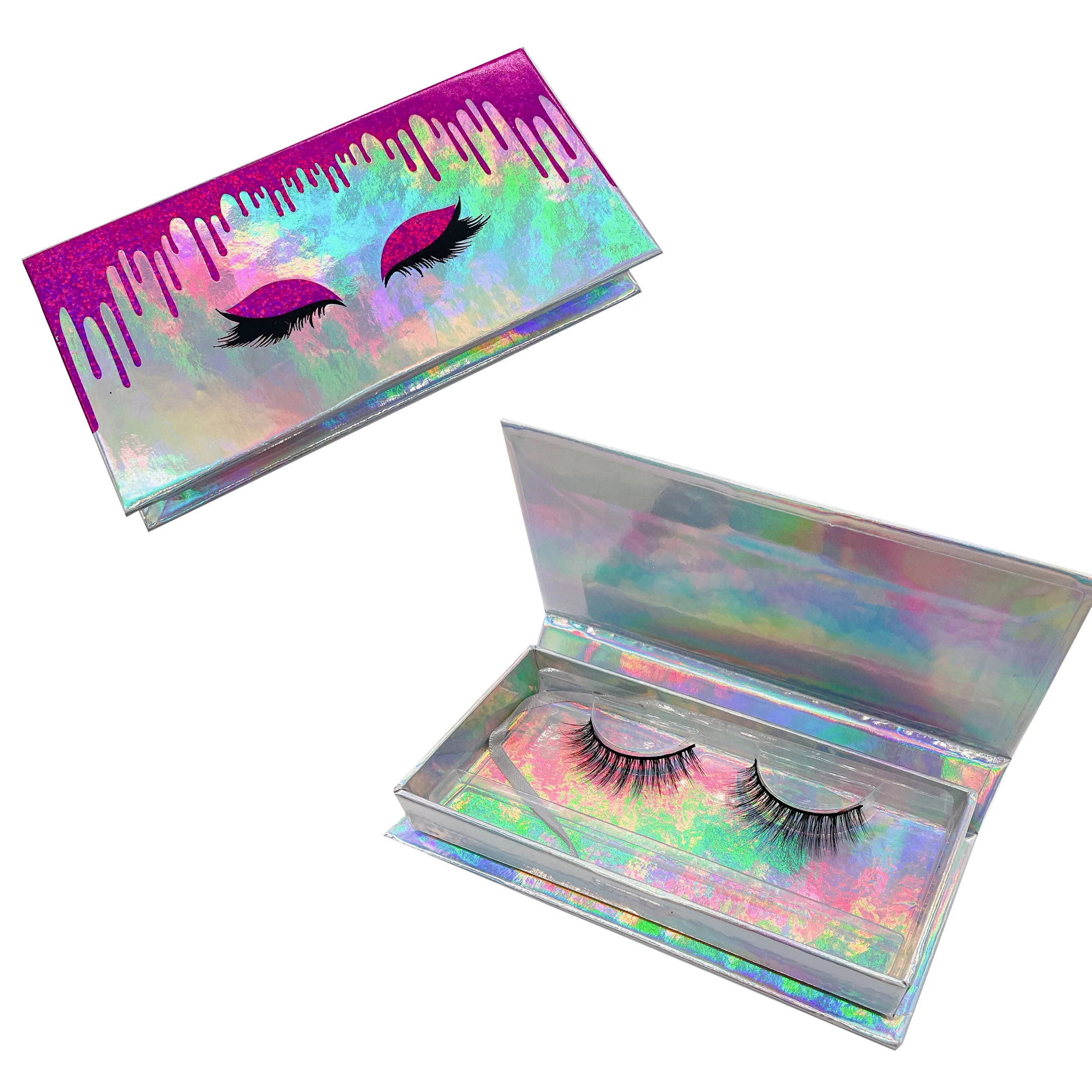 

hot selling mink eyelashes faux 3d 25mm fluffy wispy eyelash, Black color