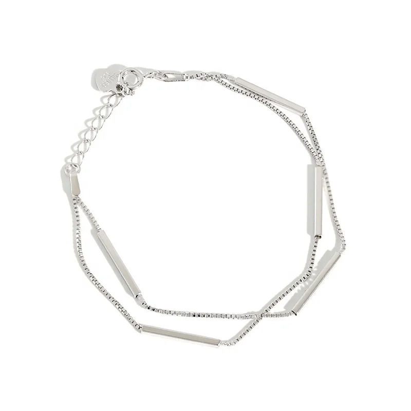 

NewSB26 Empty pipe charms box chain bracelet women jewelry  bracelets 2020 new style fashion 925 silver bracelet
