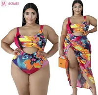 

DO908049 new fashion High quality best selling sexy print plus size swimwear for fat women