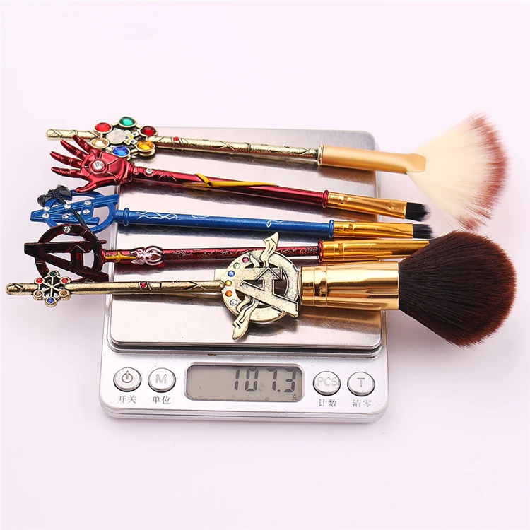 

Marvel cartoon super hero brush 5pcs Makeup customised the Avengersss makeup brush