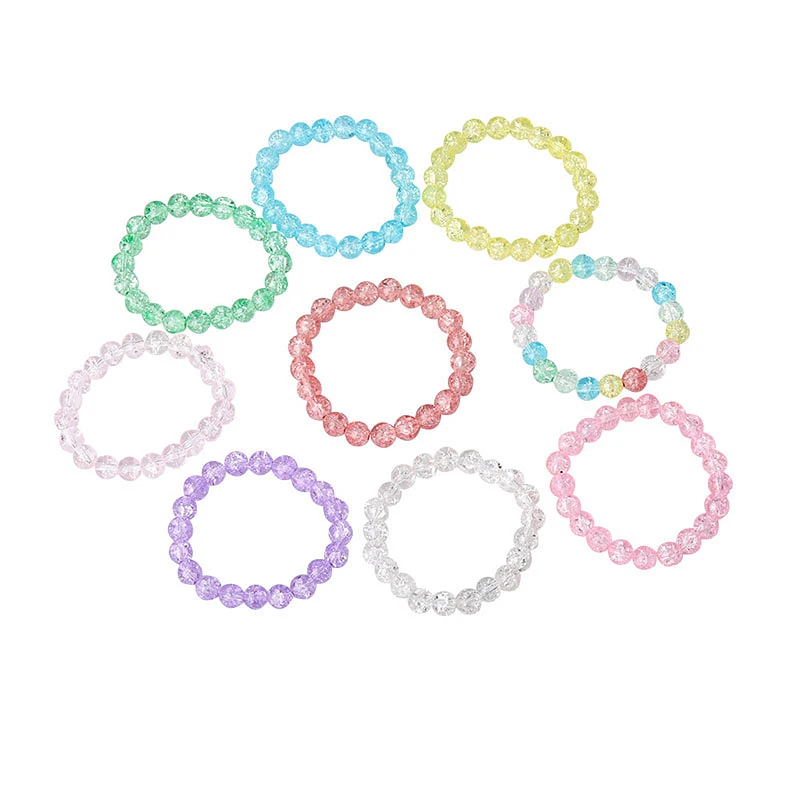 

Colorful Fashion Jewelry Handmade  Beaded Bracelets for Women Girls Friendship Popcorn Crystal Glass Beads Bracelet, As picture