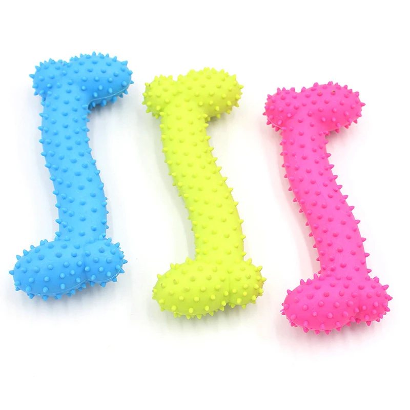 

2022 Hots TPR Rubber Dog Chew Bone Shape Toys Molar Cleaning Teeth Toy Pet Chew Ball Durable Dog Chew Toy, Multiple colors