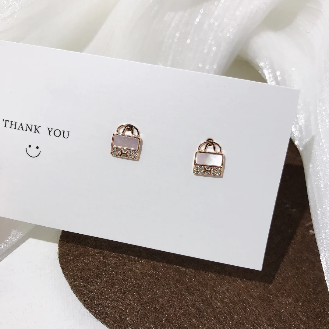 

Fashion Trendy Wholesale 925 Sterling Silver Pearl bag Earrings Women's jewelry