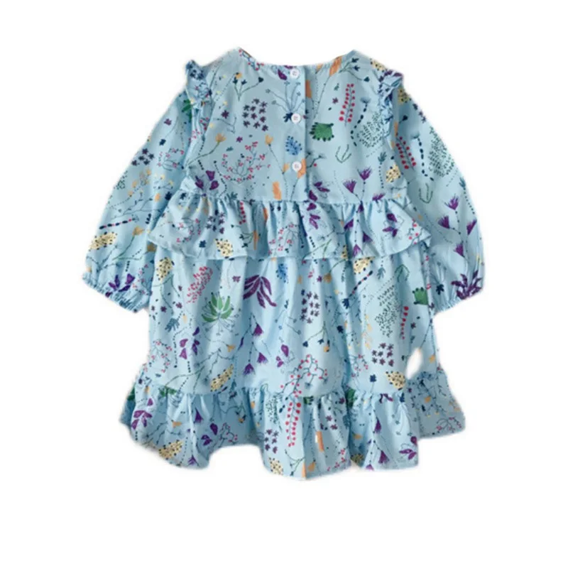 

Korea Style Baby Girls Dress Print Floral Dress Cotton Babys Suits
