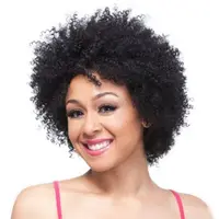 

Fashion Fluffy Small Volume 12 Inches Short Black Curly Hair Wig Explosion Head Brazilian Black Woman Wig