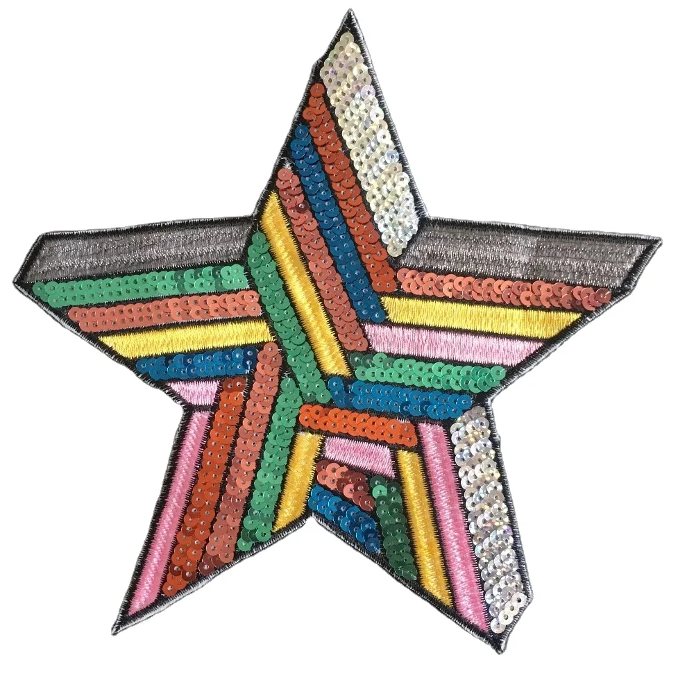 

Colorful Sequins Star Patches for Clothes Bag DIY Sewing Accessories Fashion Stars Embroidery Applique Decorative Patch