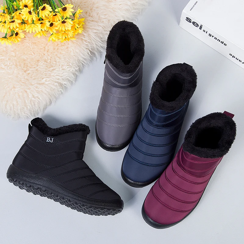 

2021 hot selling winter snow boots ankle waterproof women warm boots cheap snow boots indoor and outdoor slip shoes