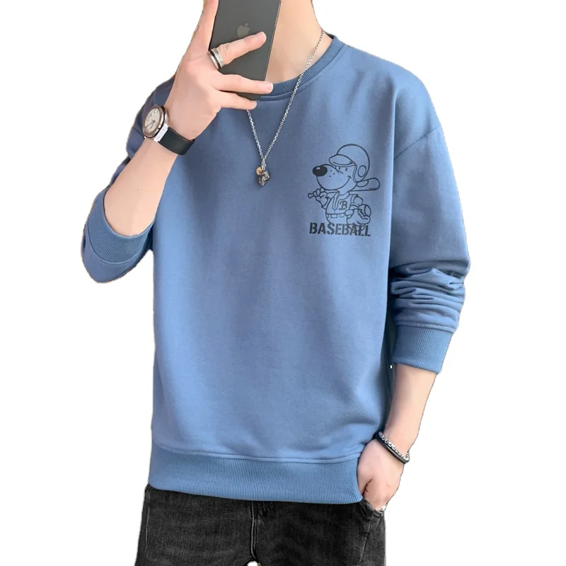 

Sweater hooded men's round neck autumn winter casual loose top 2021 sports versatile t, As the picture shows
