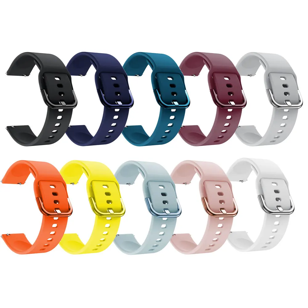 

Pure Color 22mm Colorful Buckle Silicone Strap Watch Band For Xiaomi Haylou Solar