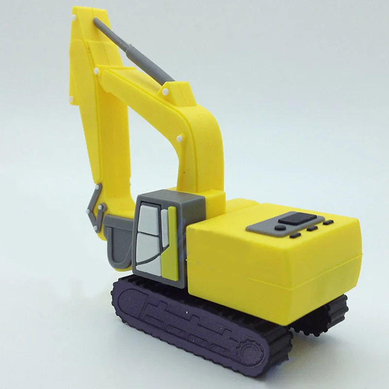 excavator usb stick/custom soft pvc rubber 3D excavator usb flash drive - ANKUX.COM