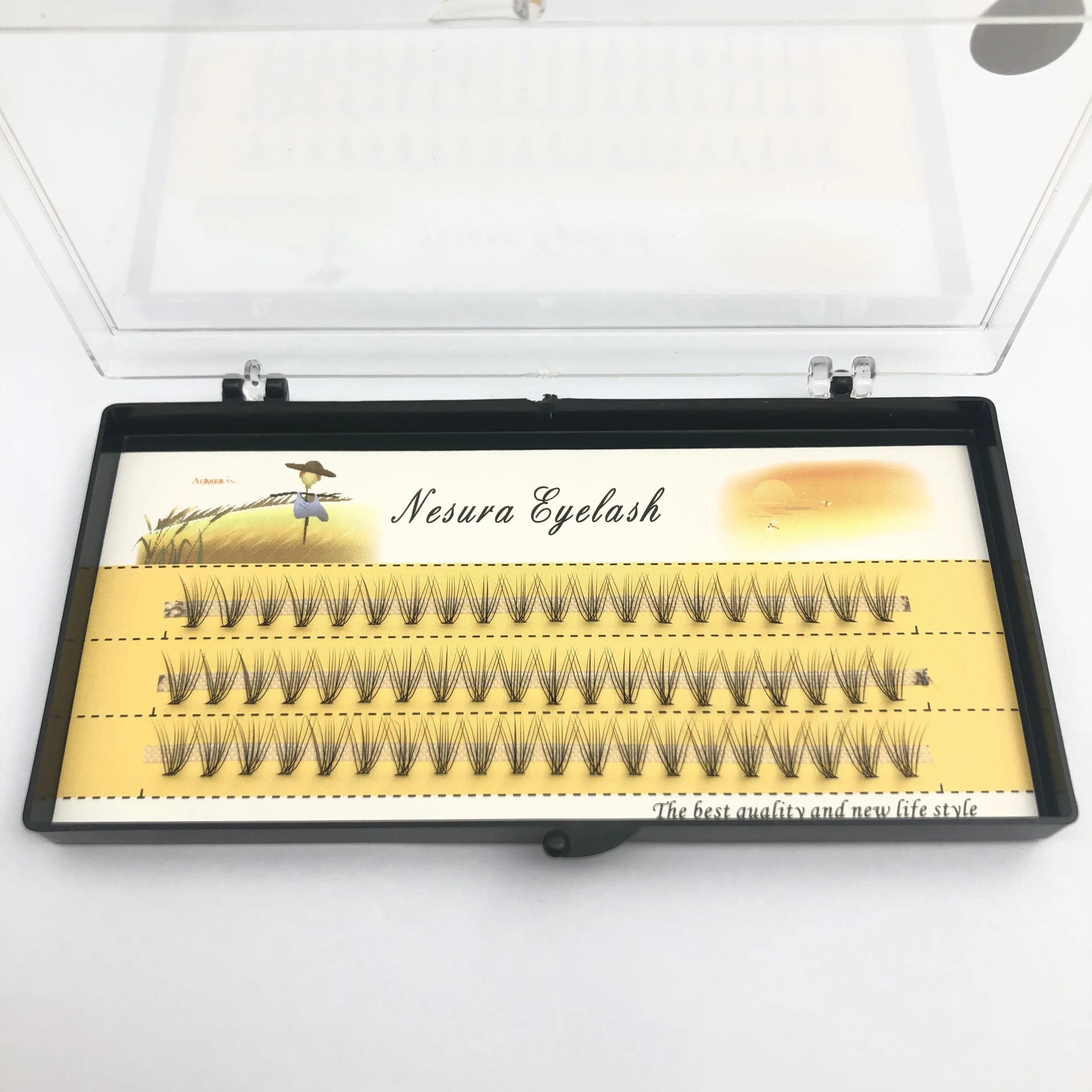 

Best Selling 10D Heat Bonded Lashes Extension Thickness 0.10mm Pre Made Fan Volume Lashes Manufacturer