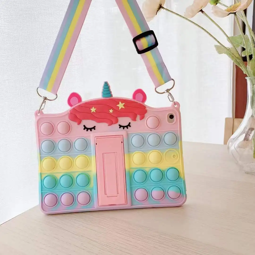 

Unicorn Design Fidget Toy Silicone popit tablet case for ipad pro case 11inch /Air10.2 kids fidget, Multi colors