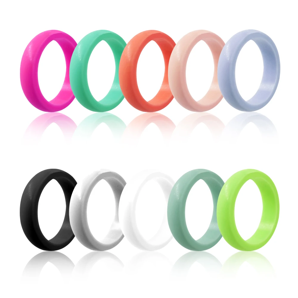 

Classic Elements Silicone Ring For Women Affordable Silicone Rubber Wedding Bands, Stcok color /customized color