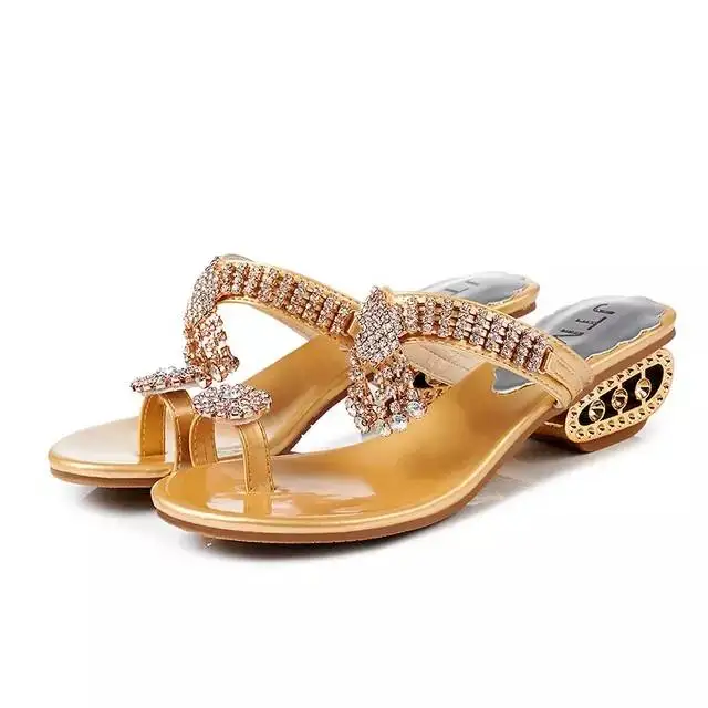 

Women's Toe Ring Summer Beach Party Carnival Casual Evening Sandals, Gold/silver