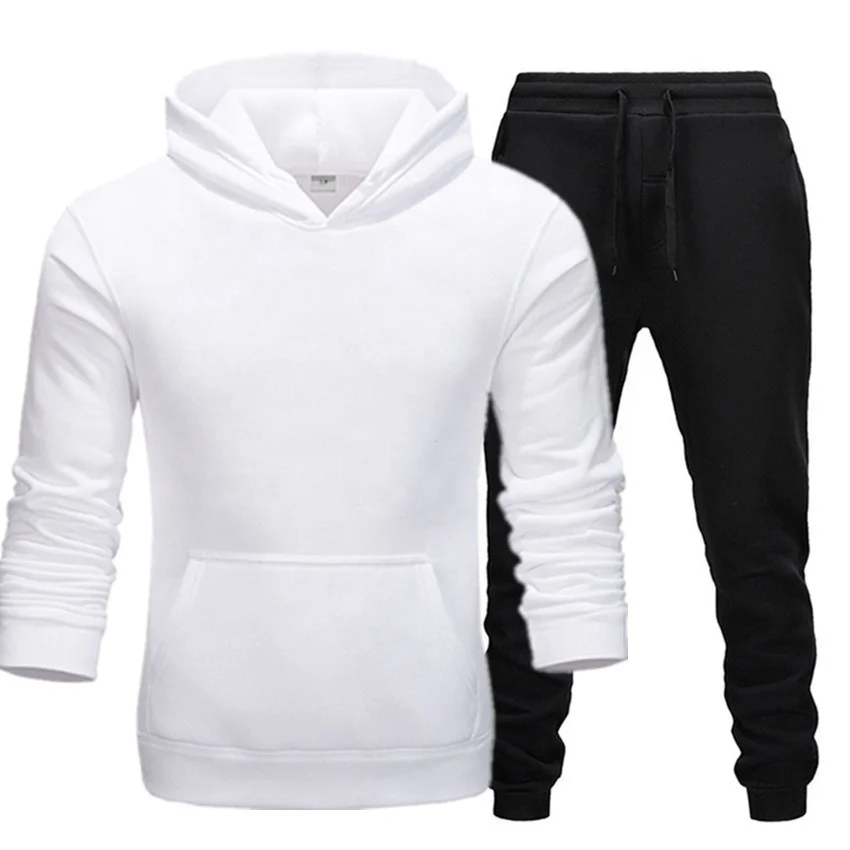 

Custom pullover hooded sweatshirt Comfortable Men sportswear sweatshirt set, Customized color