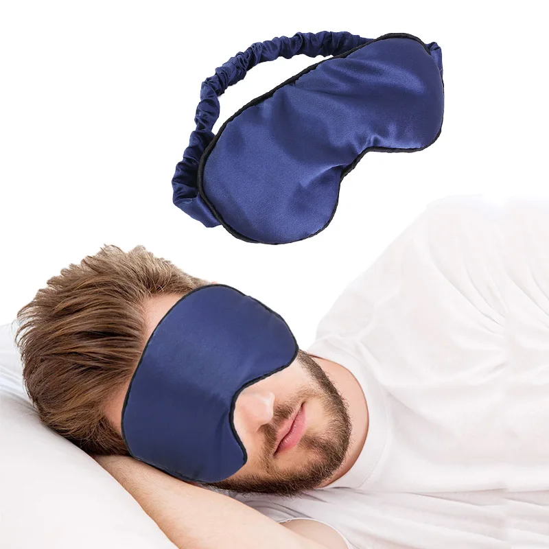 

Unisex Silky Sleep Eye Mask Glitter Shimmer Solid Color Travel Portable Adjustable Strap Blindfold Smooth Night Eyeshade