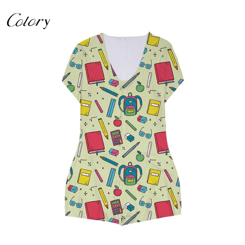 

Colory Designer Onesie Fall Romper Plus Size Custom Printing, Picture shows