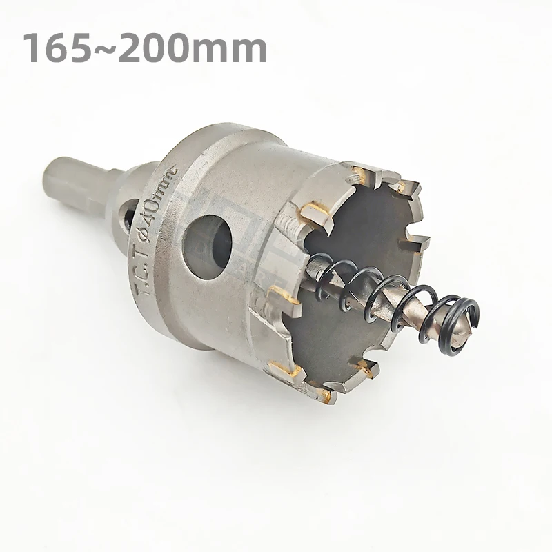 Tungsten Carbide Tooth Annular TCT Cutters 165mm to 200mm Core Drill Bits Stainless Steel Metal Hole Saw Milling Tools