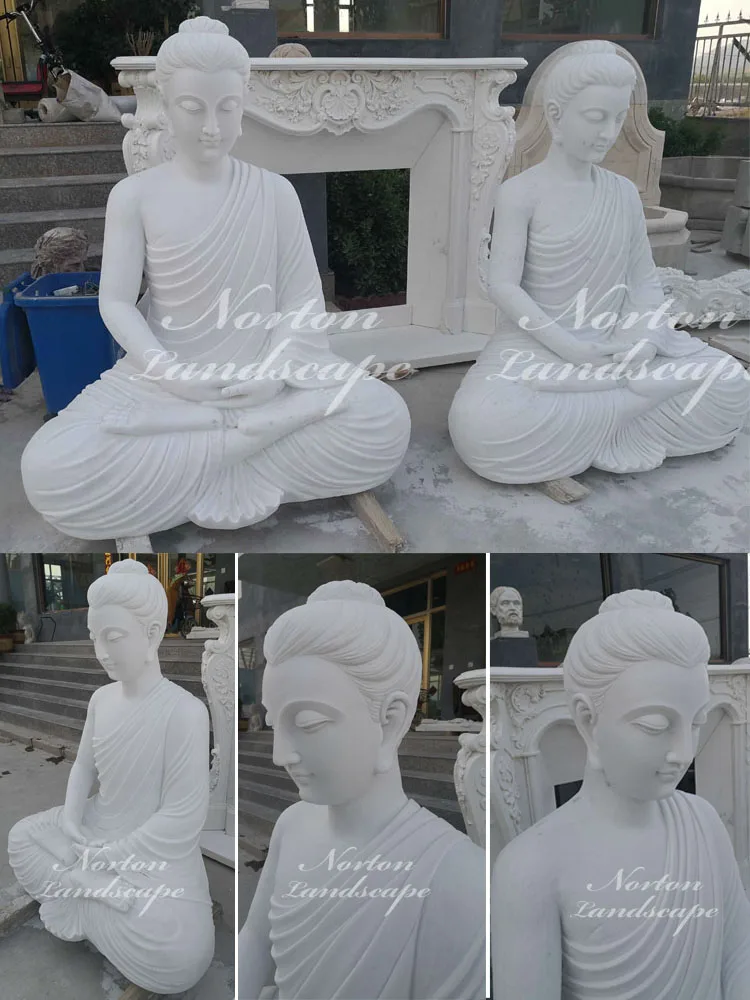 Wholesale Custom Large Outdoor Carving Life Size White Stone Buddha
