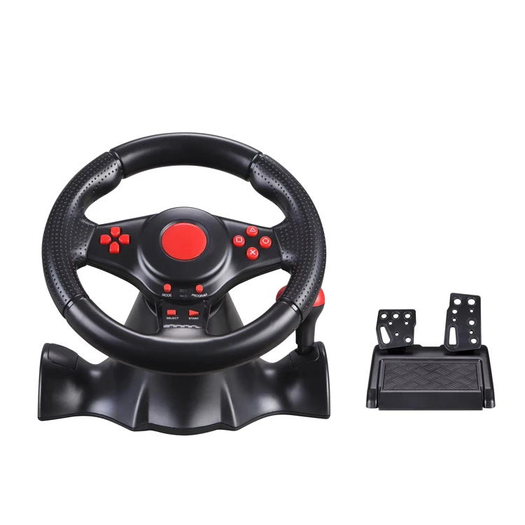 

PC Racing Car Game Steering Wheel Apex Controller With Pedals Driving Force Vibration For PS2 PS3 PS4 Xbox One Switch Windows, Black