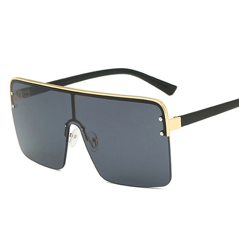 

Famous designers hot trendy rimless oversized sunglasses one piece