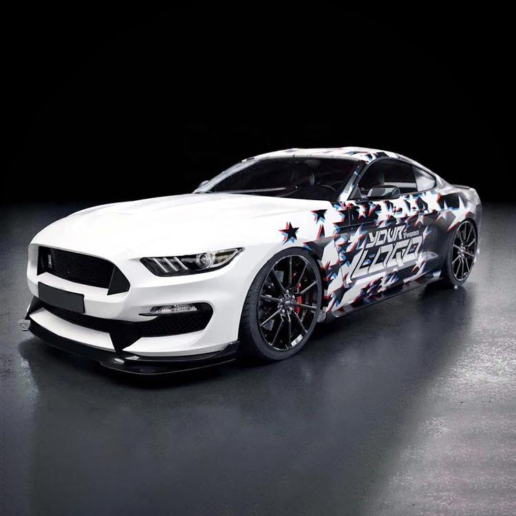

3M 15.2*18m Gloss black car wrap white star air bubble vinyl auto graphics wrap vinyl car wrap film auto body wrapping