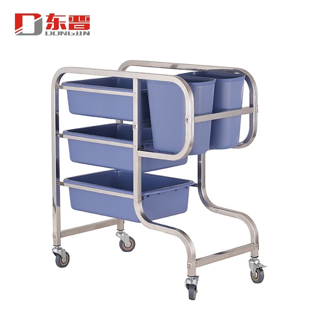 
Stainless Steel Newest Design Waste Collecting Transportation Hotel Banquet Garbage Collection Cleaning Maid Trolley 