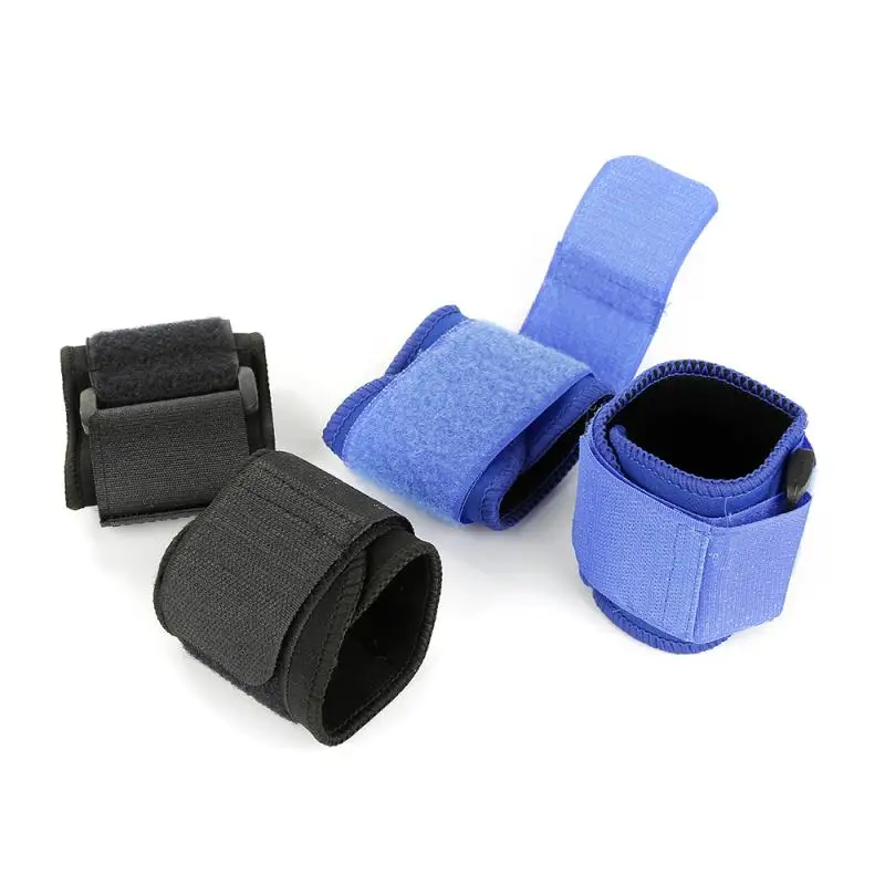 

1Pair Sport Wristband Adjustable Wrist Brace Wrap Support Gym Safety Protector, Black/blue