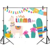 7*5ft Fiesta Llama Backdrop A Whole Llama Fun Birthday Backdrops Llama Party Cactus Below Mexican Theme Background