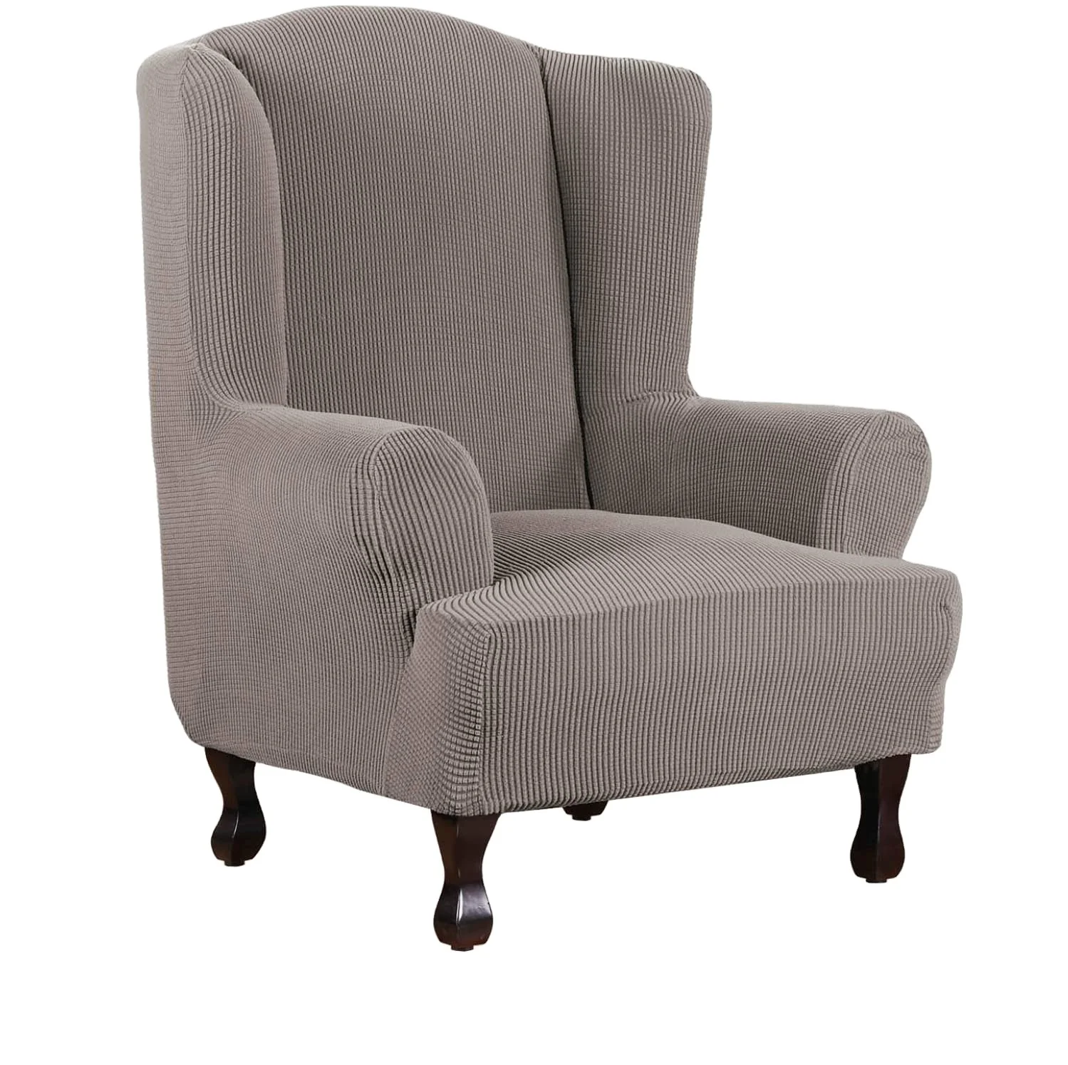 Elegant Wing Chair Sofa Slipcover 2 Pieces Wing Back Chair Sofa Cover ...