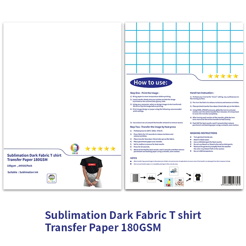 Details about   Inkjet Printable Heat Transfer Paper for Dark Fabrics Blue Grid 50 Sh 8.5"x11" 
