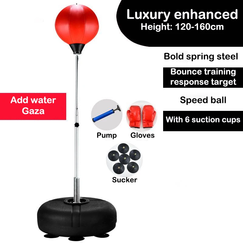 

Amazon Customized Three-piece set punching bag with gloves and Pump Fitness luxury enhance version adjustable training Speed Balls