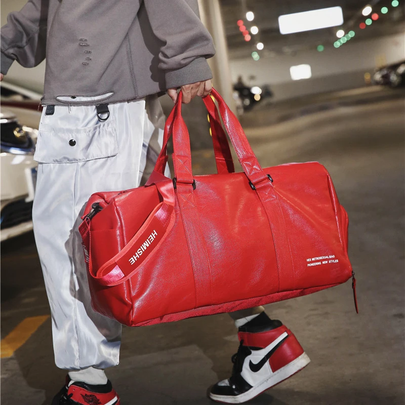 

Leather Waterproof Weekend Travel Bag Leather Travelling Women Duffle bag Spendanight Bags