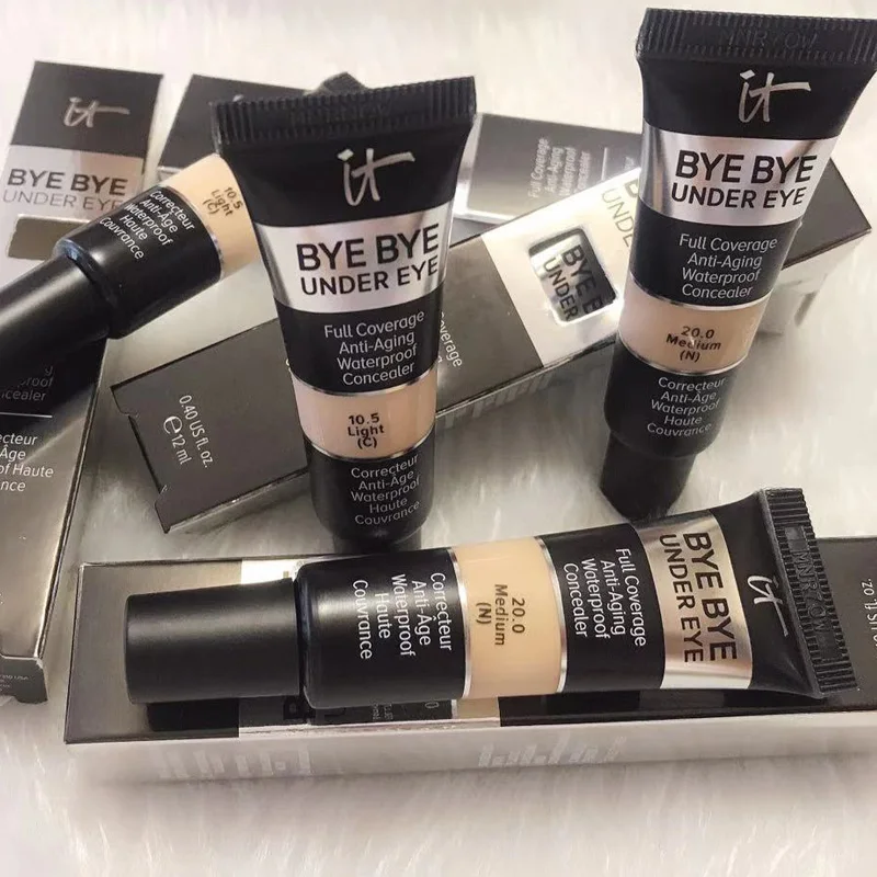 

IT Cosmetics It Bye bye Under Eyes Concealer Cream Face Make Up Base Full Cover Dark Circles Acne 2 Colors Concealer Anti-Aging, 3colors