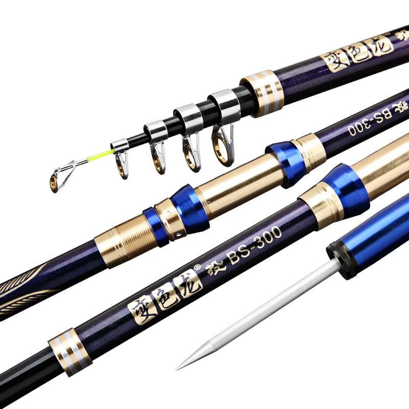 Wholesale 2.1m 2.4m 2.7m 3.0m 3.6m Multi Section Portable Rock Fishing Rod Carbon Fiber Carp Telescopic Fishing Rod Fishing Pole