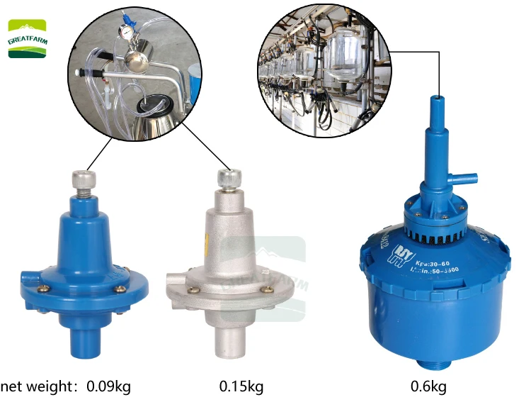 Mobile milking machine accessories Vacuum regulator Blue plastic regulator
