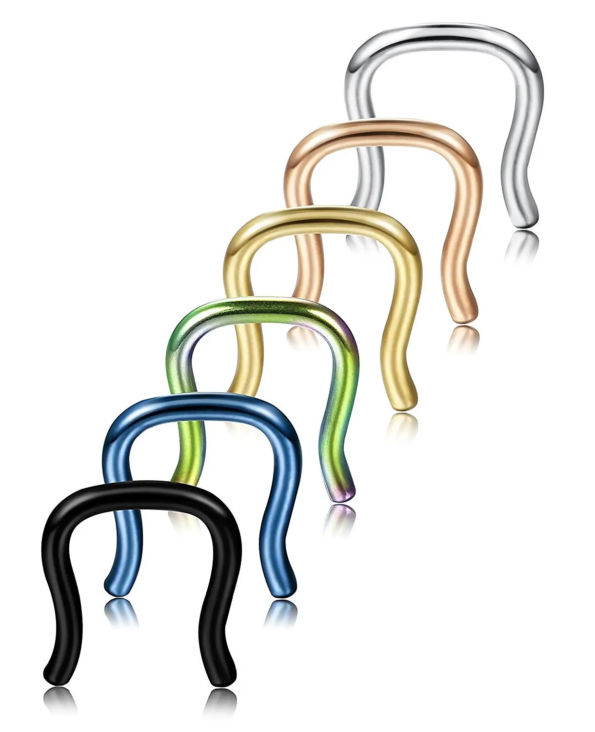 

Fashion Jewelry 316L Stainless Steel U shape Hoop Nose Rings Retainer Piercing Body Jewelry for Women Men