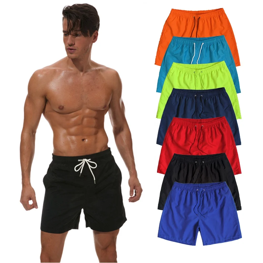 

2022 14 colors Men's Swim Trunks Quick Dry Beach Shorts Cargo Surfboard Blank Swimwear Bathing Suit with Mesh Lining, 14 colors as picture shown, can custom colors