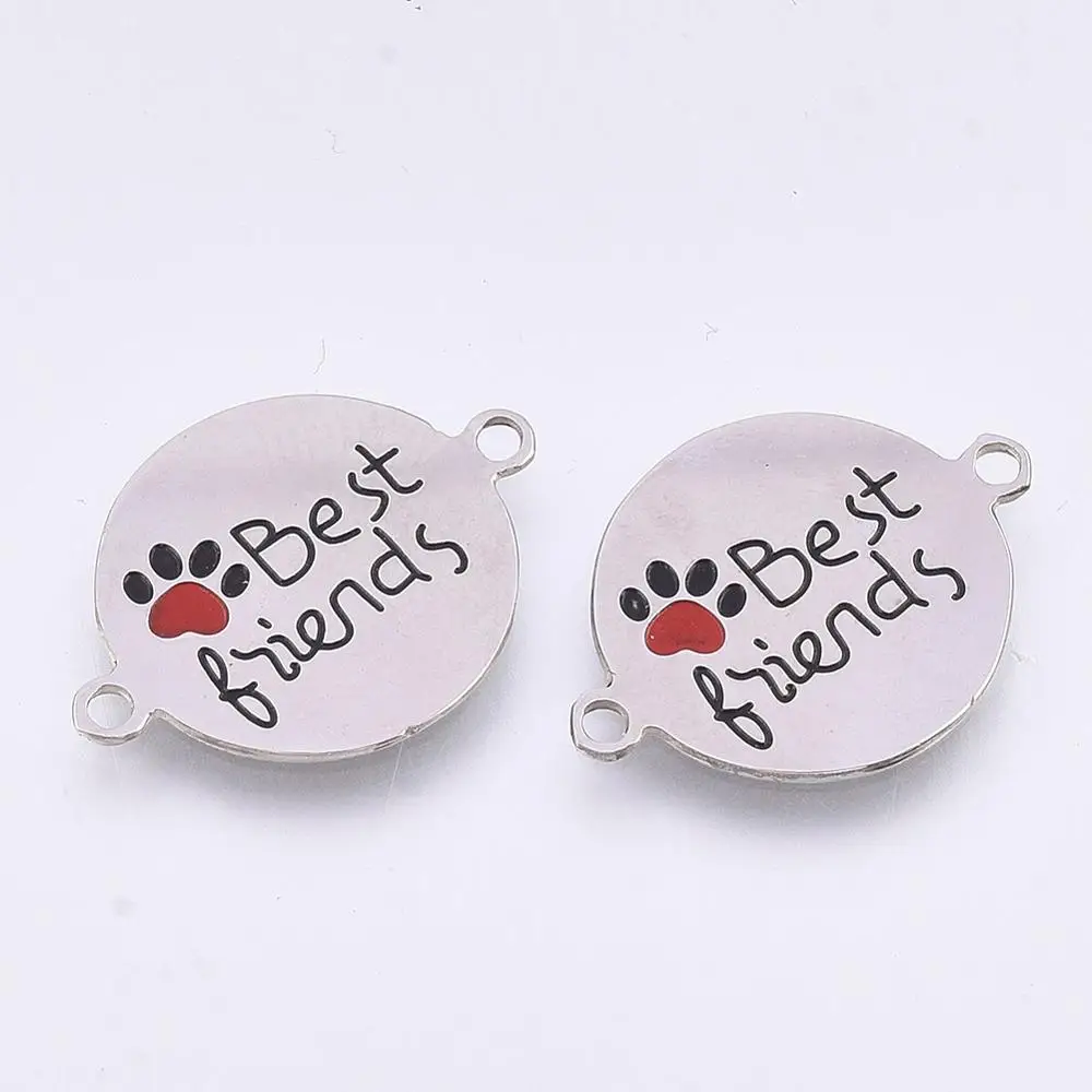 

PandaHall 304 Stainless Steel Love Pet Theme Enamel Link