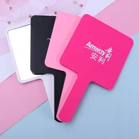 

Fashion New Design Customized Logo Plastic Hand Held Makeup Mirror for Women