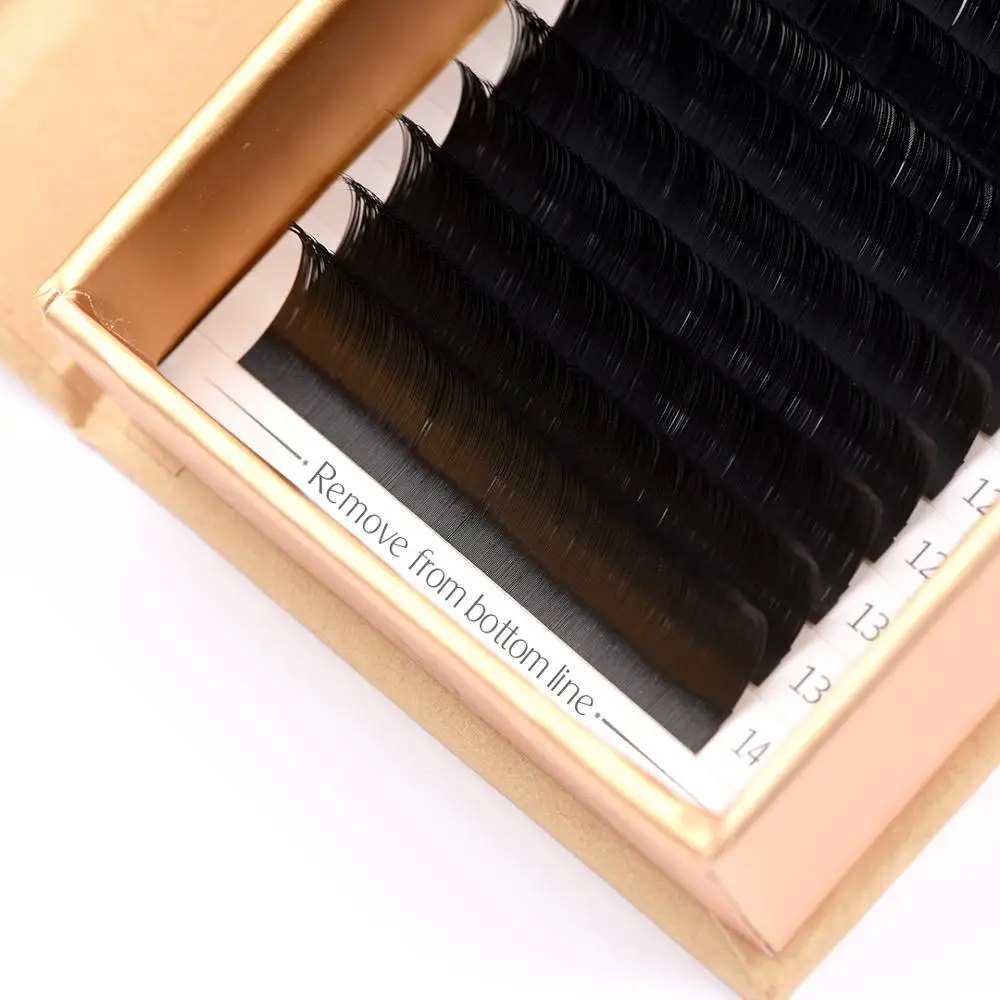 

0.07 One Second Making Fans Easy Velvet Private Label Blooming Volume Individual Wholesale faux Mink Eyelash Extension, Natural black