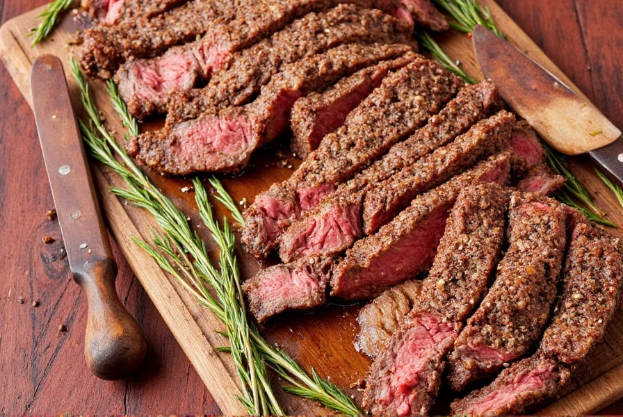Applying seasoning rub to raw steak