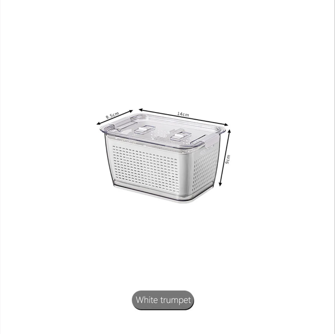 

SMALL SIZE-Japanese transparent food fresh-keeping box for fruits and vegetables Drain fresh box Double-layer refrigerator box