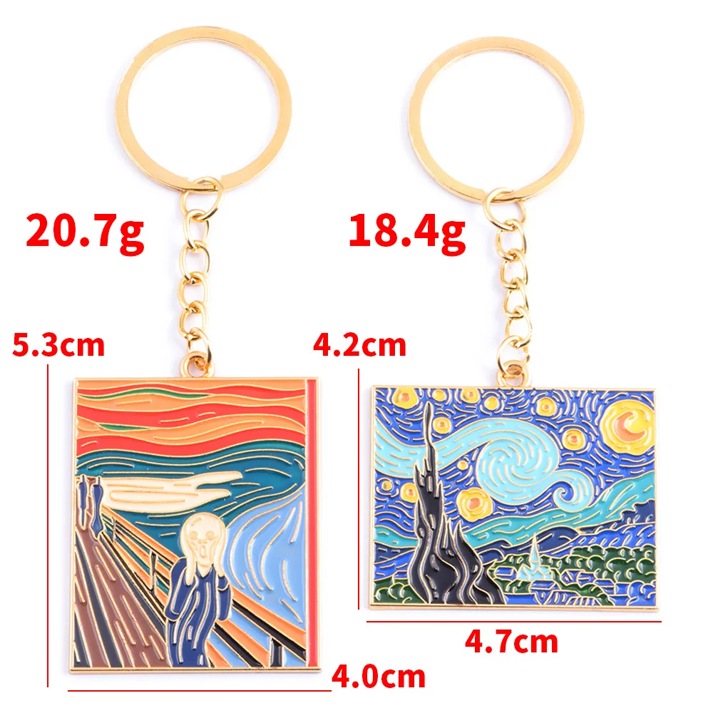 New Arrivals The Scream Painting Key Chains Pinsanity Van Gogh The