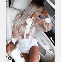 

A3187 New 2020 Deep V Neck White Dot Dress Tutu Long Sleeve Women Clothes
