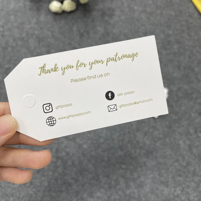 Hang Tags Luxury for Garment Clothing Size Tags Labels Custom Shape Swing Tags for Clothes Logo Printed Price Paper Sustainable