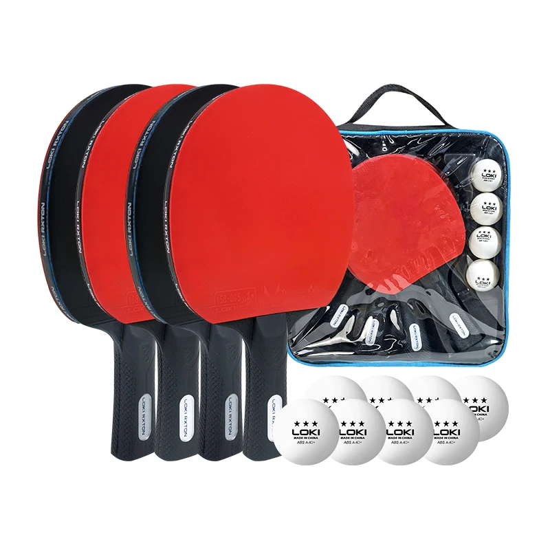 

Loki wholesale price TPR handle table tennis racket set training ping pong paddle for 4 player